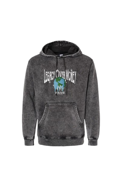 LOM Unisex Midweight Mineral Wash Hooded Sweatshirt